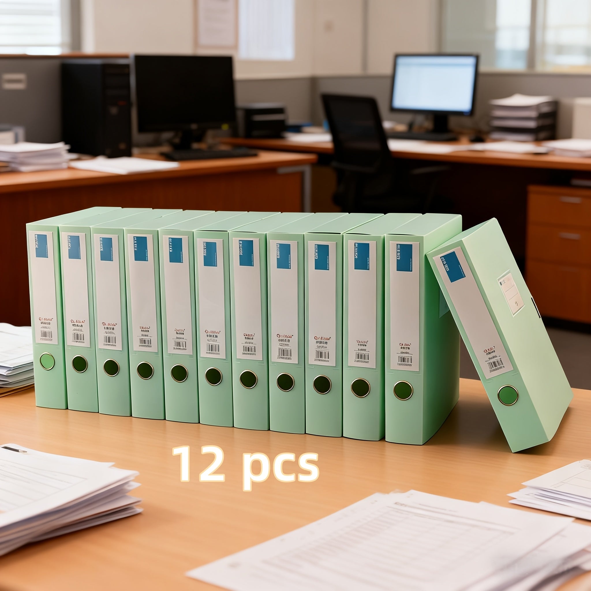 Set of 12 Thick A4 File Boxes for Office Document Storage And Receipt Organization