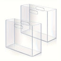 2-Pack Acrylic File Organizer Boxes with Handles - Transparent Plastic Rectangle Storage Containers for Letter Size\u002FA4 Folders, Papers, Books - Home Office Cabinet Shelf Organization