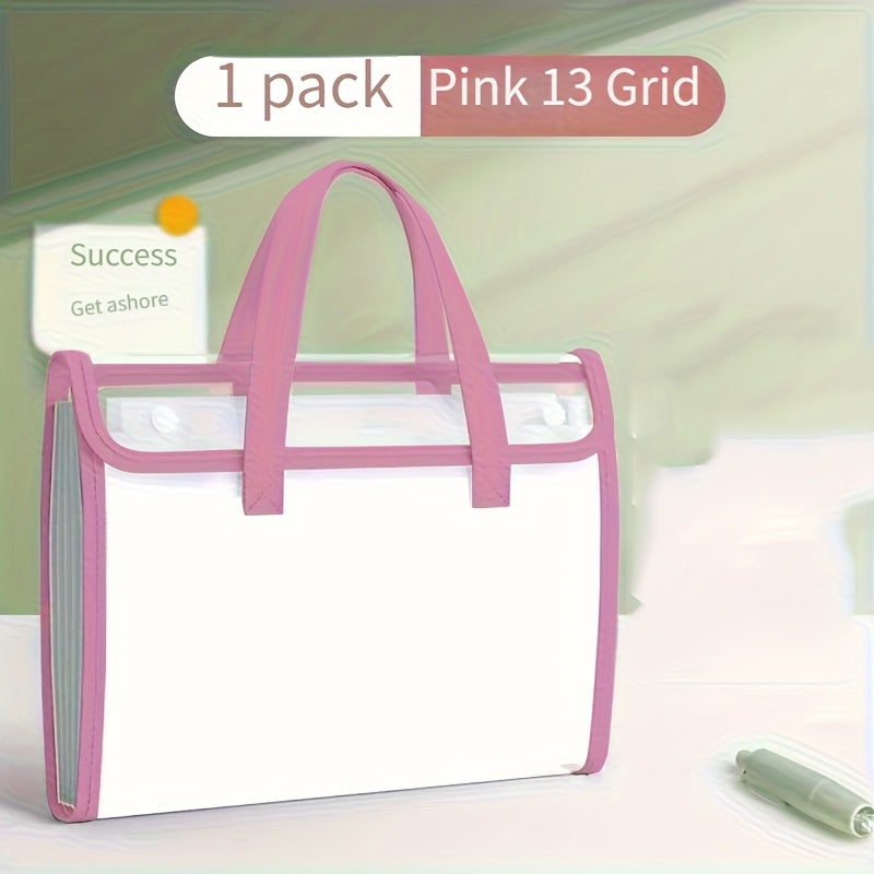 The PVC organ file holder has 13 pockets, suitable for A4 envelope size transparent folders. The multi-layer file bag is suitable for families, schools and offices, and is transparent and visible