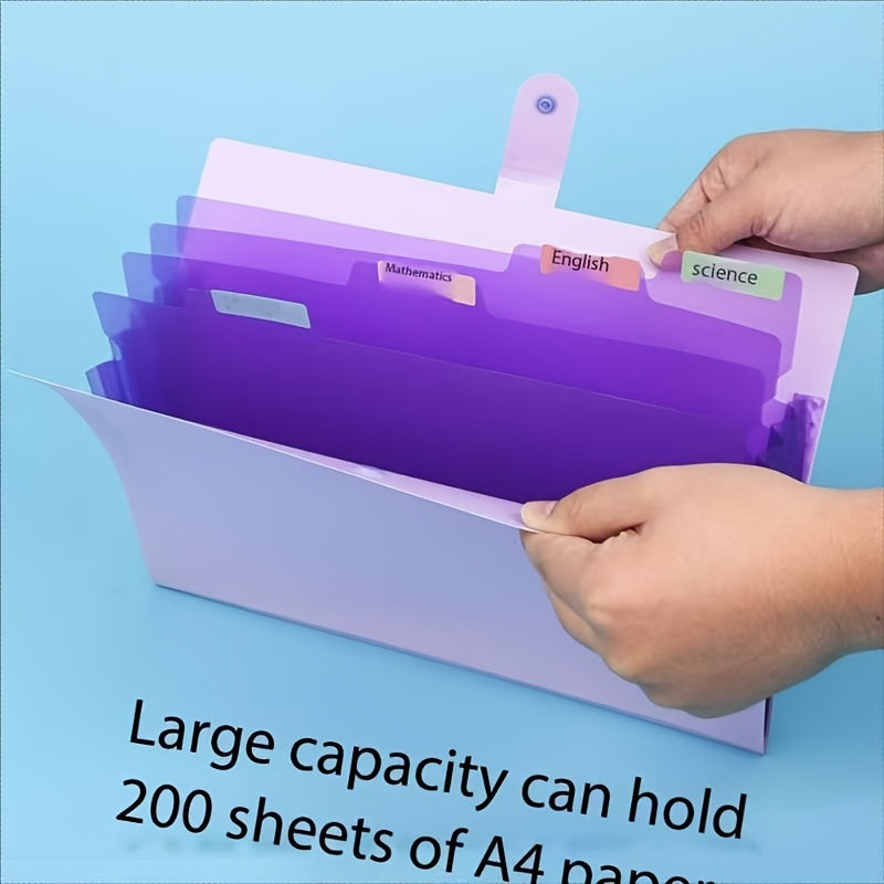 5\u002F8\u002F12-pocket Organ File Bag Expansion Clip, 9.45*12.8 Inches, Suitable for Important Documents. It Comes with a Label and Is a Portable Storage Bag, Suitable for Use in Offices, Homes and Schools