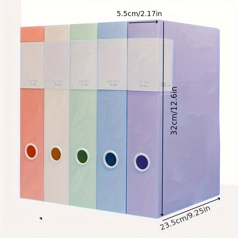 5pcs Set of 5 Colors - Thickened File Boxes for Document Storage, Contract Files, Accounting, Personnel, and Banking Records, Large Capacity Office Storage Boxes