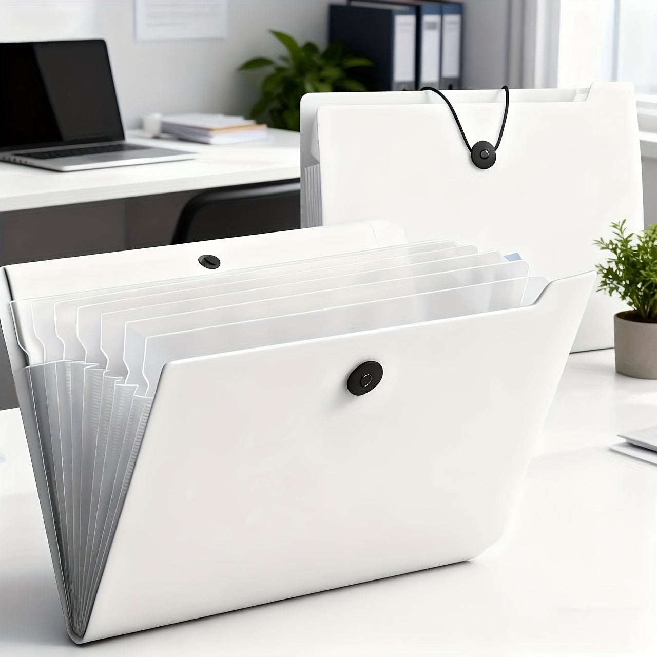 Expandable File Organizer in Light Blue A4 Size with a Handle, Suitable for Students, Business Use, And Travel