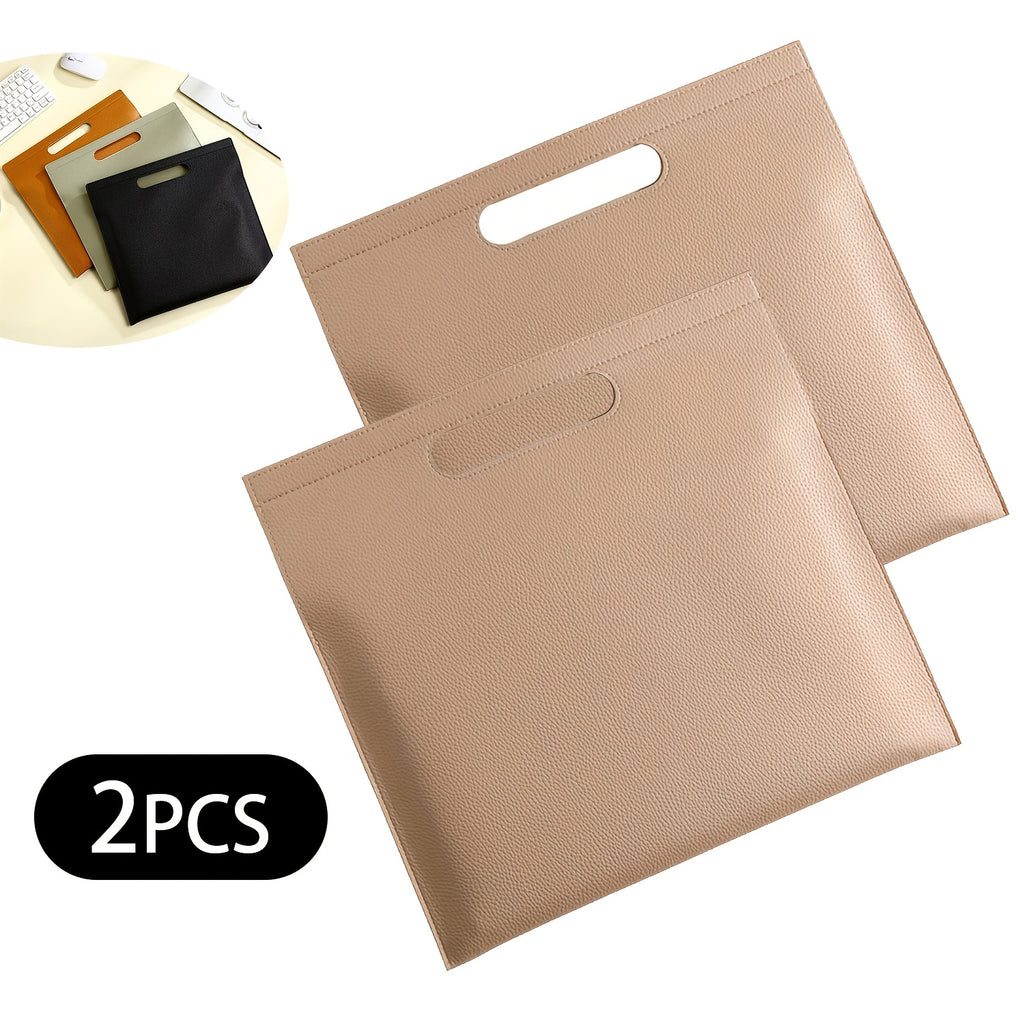 2pcs Letter Document Bag - Magnetic Closure, Faux Leather Folder, Large Capacity Business Organizer, Suitable for Exams And Storage. Heavy Duty File Folder for School