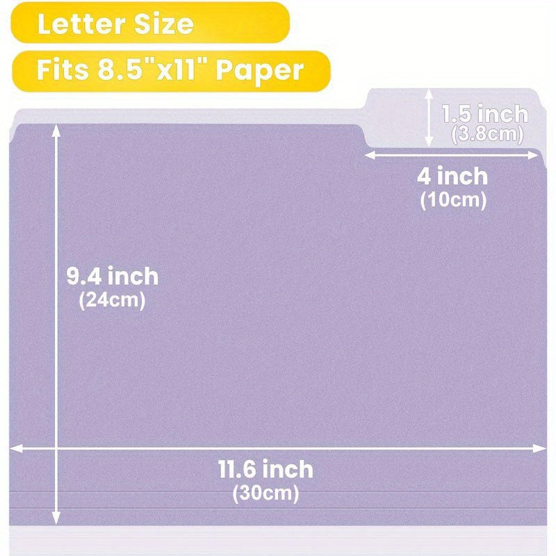 Set of 10 Modern Light Pink Manila Folders, 1\u002F3 Cut Tabs, Colorful Paper Dividers for Office, Home, And School Documents, Back-To-School Supplies