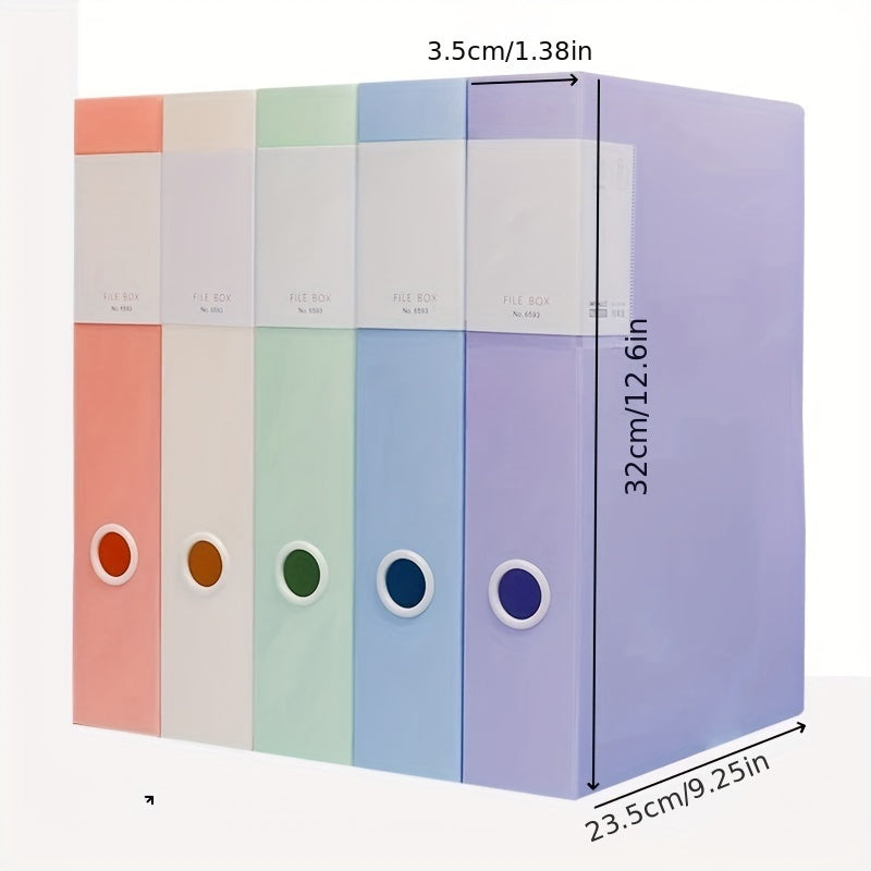 5pcs Set of 5 Colors - Thickened File Boxes for Document Storage, Contract Files, Accounting, Personnel, and Banking Records, Large Capacity Office Storage Boxes