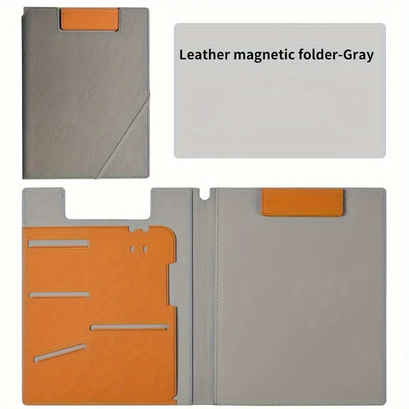 1pc Large Capacity Storage Document Bag Made Of A4 Faux Leather, Versatile Folder for Business Office Documents And Archives