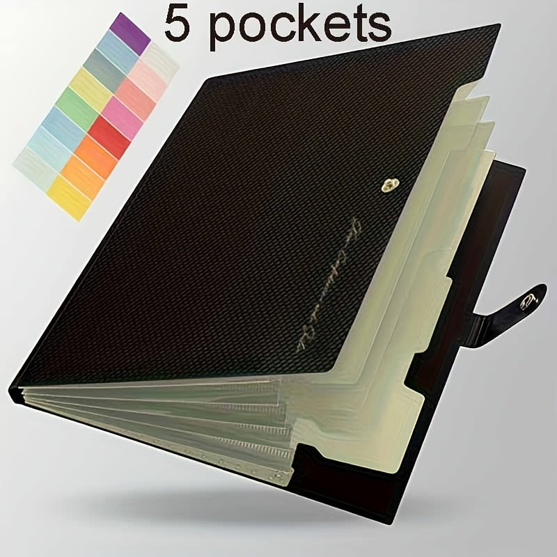 5\u002F8\u002F12-pocket Organ File Bag Expansion Clip, 9.45*12.8 Inches, Suitable for Important Documents. It Comes with a Label and Is a Portable Storage Bag, Suitable for Use in Offices, Homes and Schools
