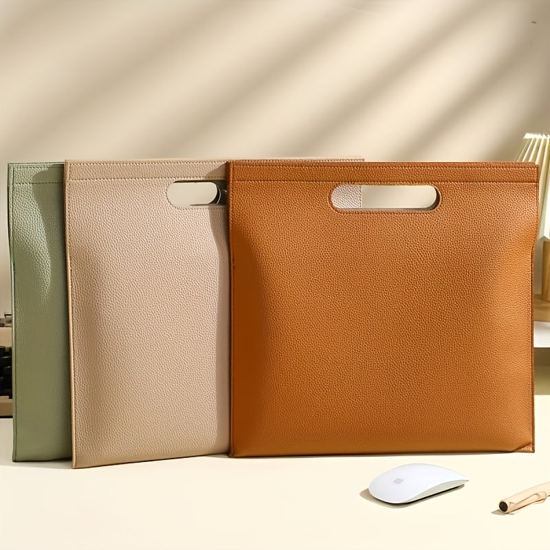 2pcs Letter Document Bag - Magnetic Closure, Faux Leather Folder, Large Capacity Business Organizer, Suitable for Exams And Storage. Heavy Duty File Folder for School