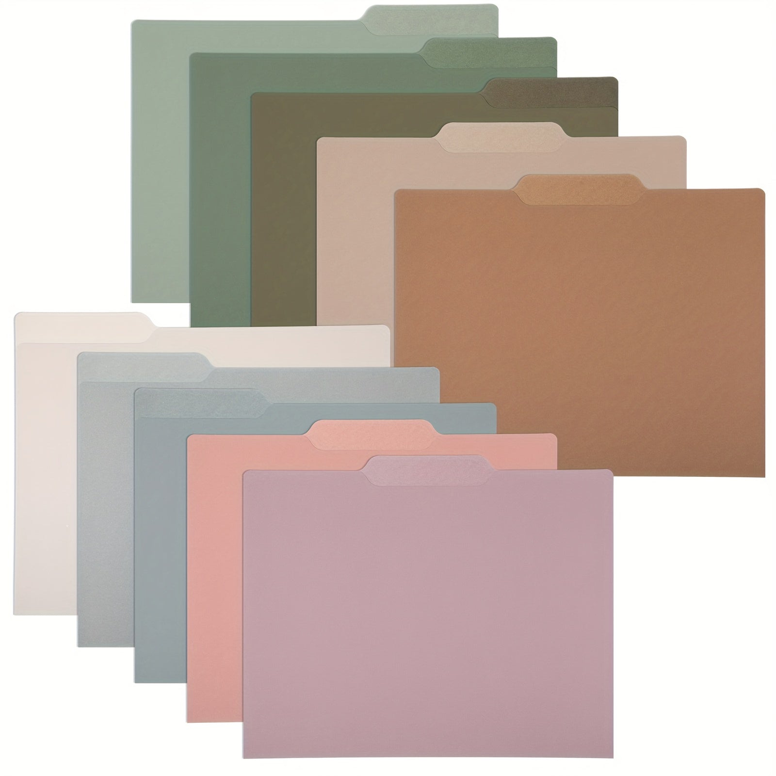 30pcs of Decorative Letter-Sized File Folders in Various Colors, Featuring 1\u002F3-Cut Tabs, Measuring 11.69 X 9.25 Inches, Designed with a Graphic Laurel Leaf Pattern for Office Organization (Morandi)