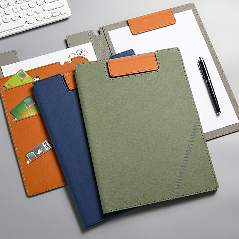 1pc Large Capacity Storage Document Bag Made Of A4 Faux Leather, Versatile Folder for Business Office Documents And Archives